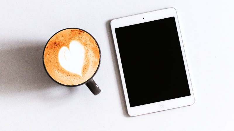 Telehealth coffee and tablet
